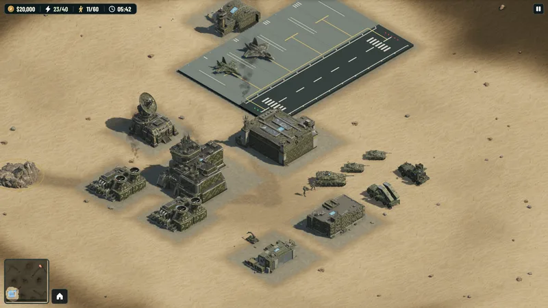 Chinese forces: base buildings, infantry, armored vehicles and aircraft in a solo skirmish
