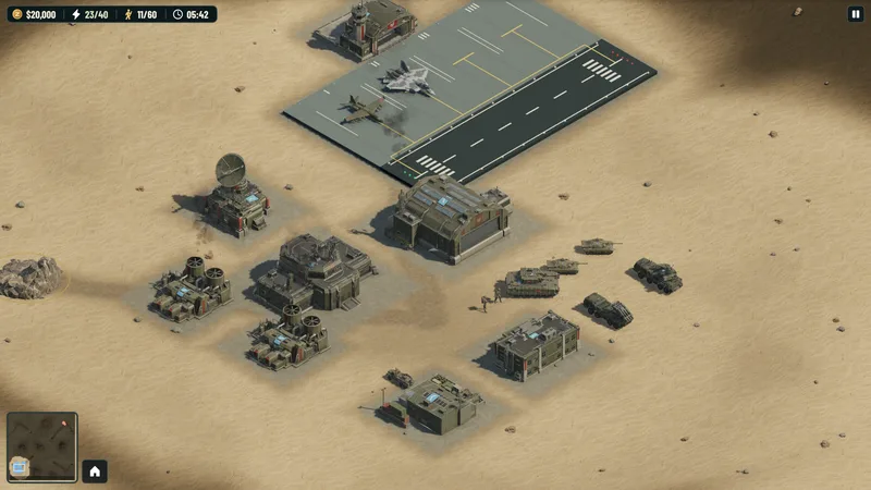 Russian forces: base buildings, infantry, armored vehicles and aircraft in a solo skirmish